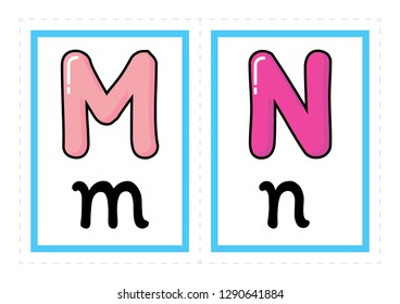 Flash card alphabet vector. Colored Alphabet Flash Cards vector free hand style vector illustration
