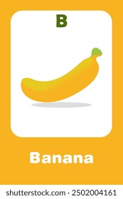 Flash Card Banana Letter B For Toddler and Children Education