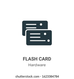 Flash card glyph icon vector on white background. Flat vector flash card icon symbol sign from modern hardware collection for mobile concept and web apps design.