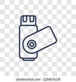 Flash Card icon. Trendy linear Flash Card logo concept on transparent background from hardware collection
