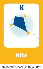 Flash Card Kite Letter K für Kleinkind- und Kindererziehung