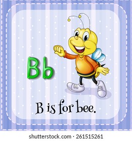 Flash Card Letter B Bee Stock Vector (Royalty Free) 261515261 ...