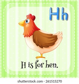 Flash Card Letter H Hen Stock Vector (Royalty Free) 261515270 ...