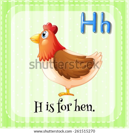 Flash Card Letter H Hen Stock Vector (Royalty Free) 261515270 ...