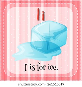 Flash card letter I is for ice