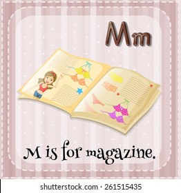 Flash card letter M is for magazine