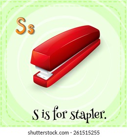 Flash card letter S is for stapler
