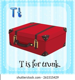 Flash card letter T is for trunk