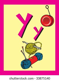 Flash Card Letter Y nouns. There is one for each letter.