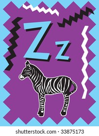 Flash Card Letter Z nouns. There is one for each letter.