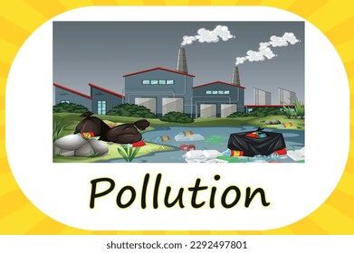 Flash card: Pollution: About Earth Day Items from the items that make pollution—in air, in water