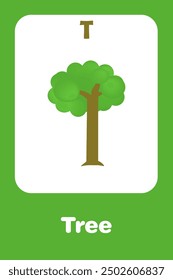 Tarjeta de memoria Flash Tree letra T para niños pequeños y niños de educación