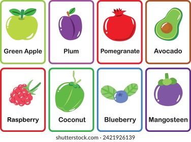 Flash cards  Fruits memory game cards