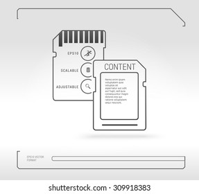 Flash Cards Silhouette Icon Set for Your Futuristic Layout