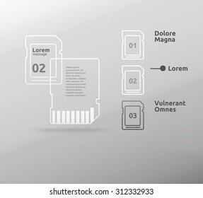 Flash Cards Silhouette Icon Set for Your Futuristic Layout
