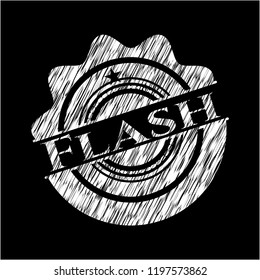 Flash chalk emblem written on a blackboard