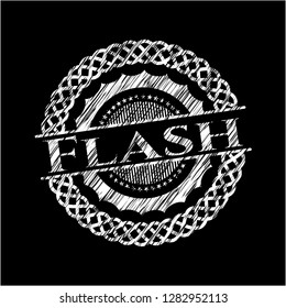 Flash chalk emblem written on a blackboard