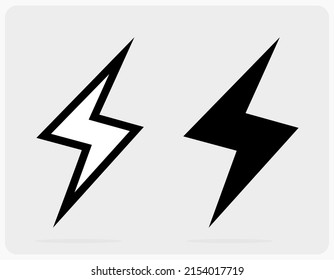 flash charger silhouette and outline icons for web and apps in vector illustration. electrical icon