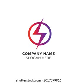 flash with circle concept design logo vector