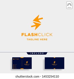 flash click pointer logo design vector learning course symbol