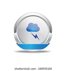 Flash Cloud Blue Vector Icon Button