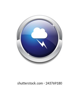 Flash Cloud Blue Vector Icon Button