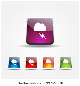 Flash Cloud Colorful Vector Icon Design