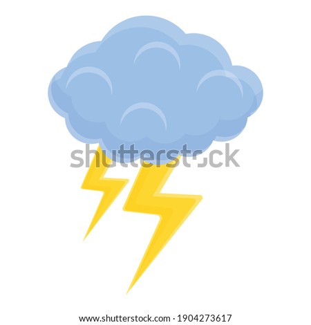 Flash cloud icon. Cartoon of flash cloud vector icon for web design isolated on white background