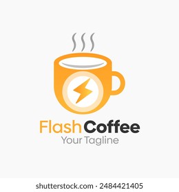 Flash Coffee Logo Vector Template Design. Good for Business, Start up, Agency, and Organization