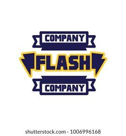 Flash company logo template, design element for business badge, power label vector Illustration