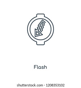 Flash concept line icon. Linear Flash concept outline symbol design. This simple element illustration can be used for web and mobile UI/UX.