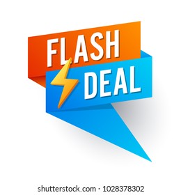 Flash Deal, Banner Flat Design. Vector Illustration