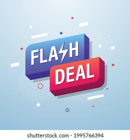 Flash Deal, Marketing Banner Template Sign Design. Vector Illustration