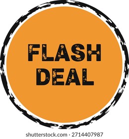 Insignia circular naranja con efecto grunge. Etiqueta de oferta por tiempo limitado para ventas urgentes, promociones sensibles al tiempo y ofertas rápidas. Perfecto para ventas flash de comercio electrónico y campañas minoristas