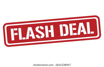 FLASH DEAL roter Stempel, Textvektor, Gummistempel
