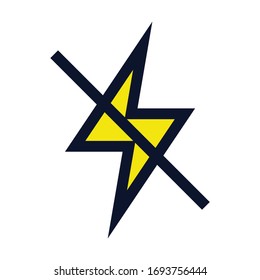 Flash Disabled. Simple Vector Color Icon.