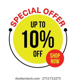 Flash Discount Up to 10% Off Bold Badge