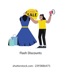 Flash Discounts vector Flat Design illustration. Symbol on White background EPS 10 File