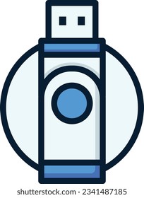 Flash Disk Color Line Icon - Einzelbild, Vektorgrafik