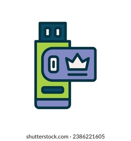 icono de color relleno del disco flash. icono vector para tu sitio web, móvil, presentación y diseño de logotipo.