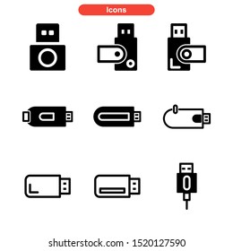 flash disk icon isolated sign symbol vector illustration - Collection of high quality black style vector icons
