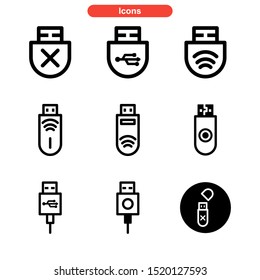 flash disk icon isolated sign symbol vector illustration - Collection of high quality black style vector icons
