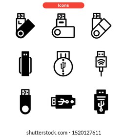 flash disk icon isolated sign symbol vector illustration - Collection of high quality black style vector icons
