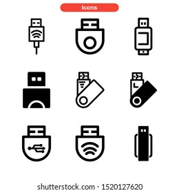 flash disk icon isolated sign symbol vector illustration - Collection of high quality black style vector icons
