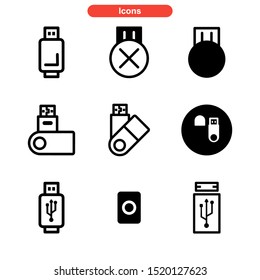flash disk icon isolated sign symbol vector illustration - Collection of high quality black style vector icons
