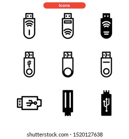 flash disk icon isolated sign symbol vector illustration - Collection of high quality black style vector icons
