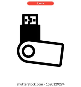 flash disk icon isolated sign symbol vector illustration - high quality black style vector icons
