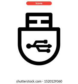 flash disk icon isolated sign symbol vector illustration - high quality black style vector icons
