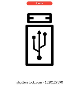 flash disk icon isolated sign symbol vector illustration - high quality black style vector icons
