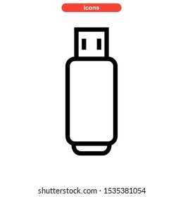 flash disk icon isolated sign symbol vector illustration - high quality black style vector icons
